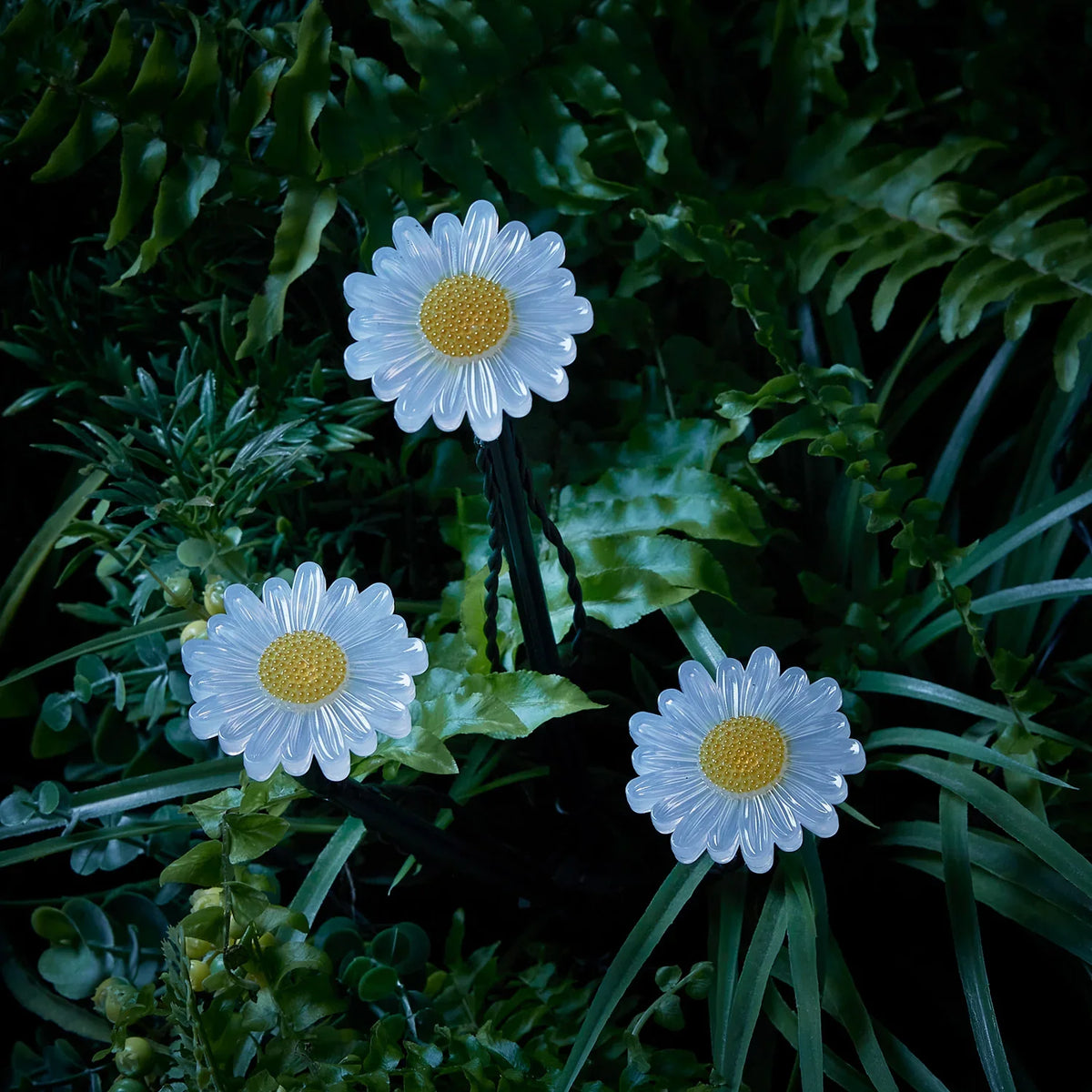 9 Daisy Solar Flower Stake Lights for Garden Paths and Patio Decor