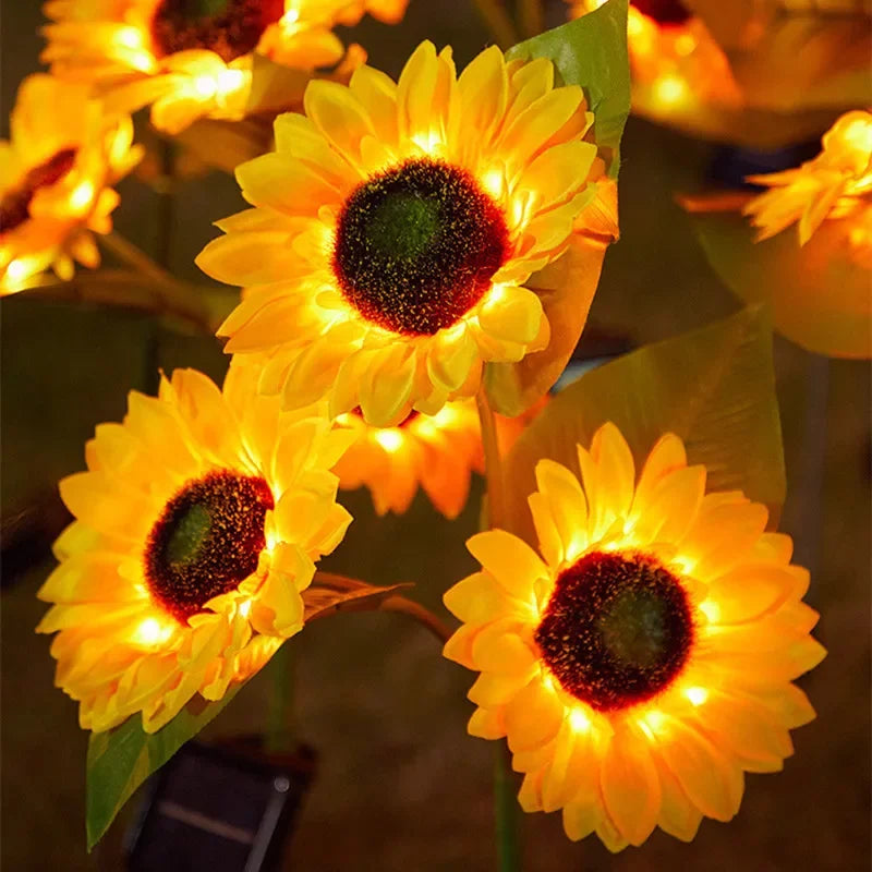 Solar Sunflower Garden Stake Lights for Yard. Path. and Flower Bed Decor