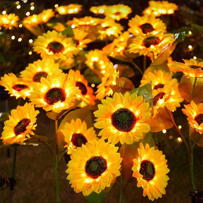 Solar Sunflower Garden Stake Lights for Yard. Path. and Flower Bed Decor