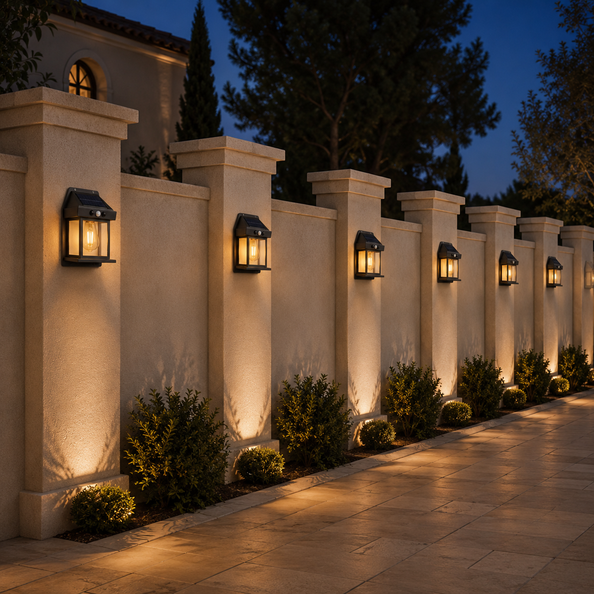 Solar Motion Sensor Wall Lanterns for Porch and Entryway Lighting