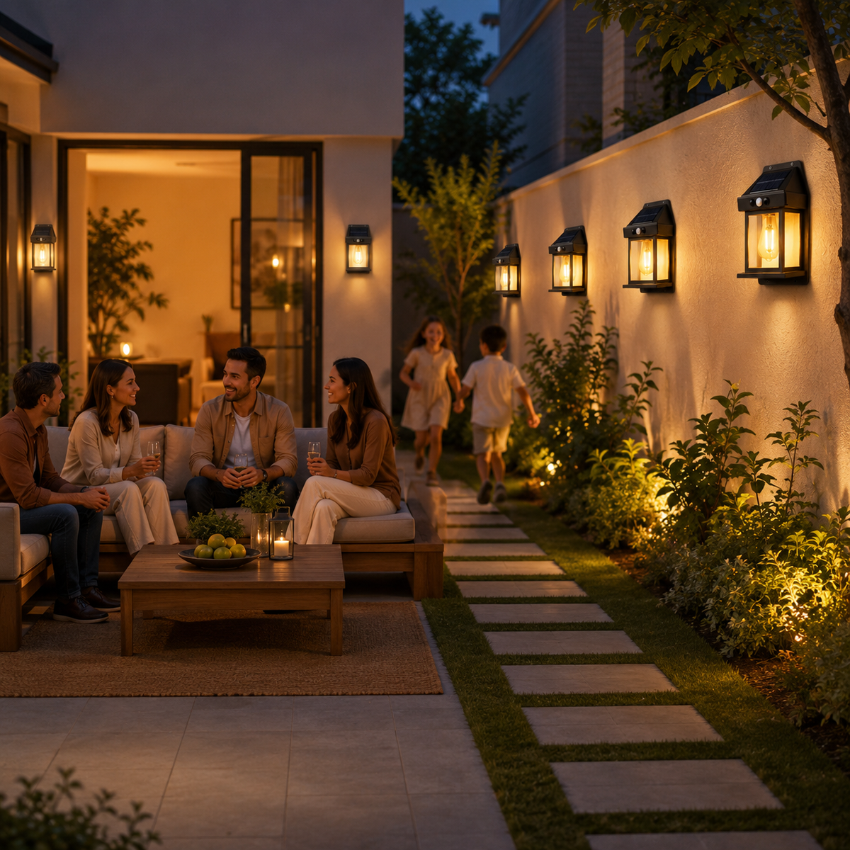 Solar Motion Sensor Wall Lanterns for Porch and Entryway Lighting