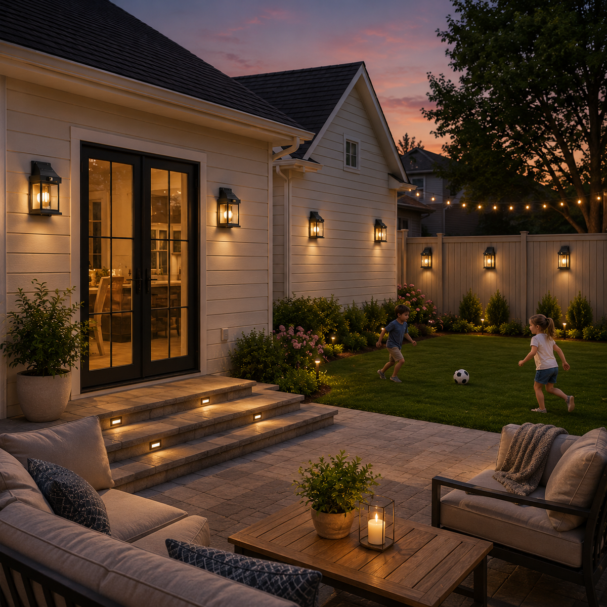 Solar Motion Sensor Wall Lanterns for Porch and Entryway Lighting