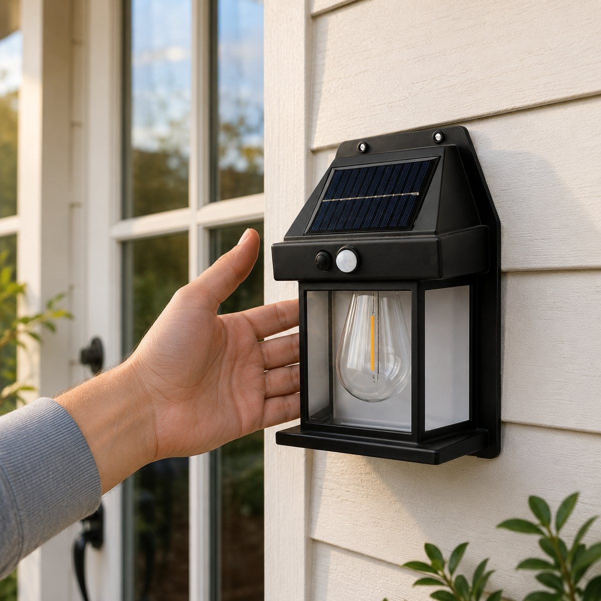 Solar Motion Sensor Wall Lanterns for Porch and Entryway Lighting