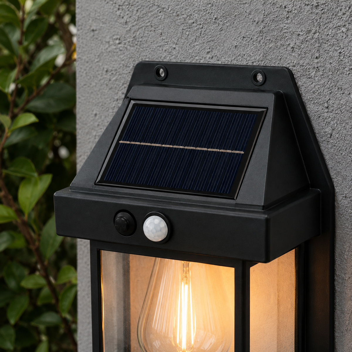 Solar Motion Sensor Wall Lanterns for Porch and Entryway Lighting