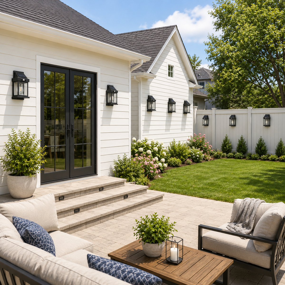 Solar Motion Sensor Wall Lanterns for Porch and Entryway Lighting