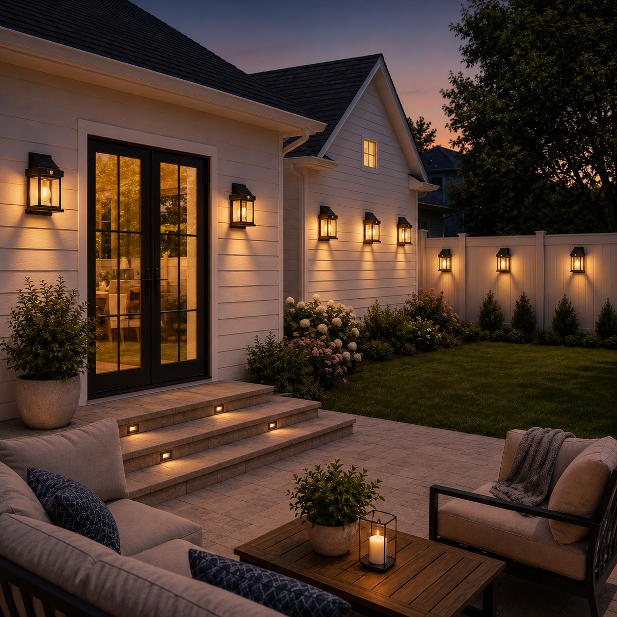 Solar Motion Sensor Wall Lanterns for Porch and Entryway Lighting