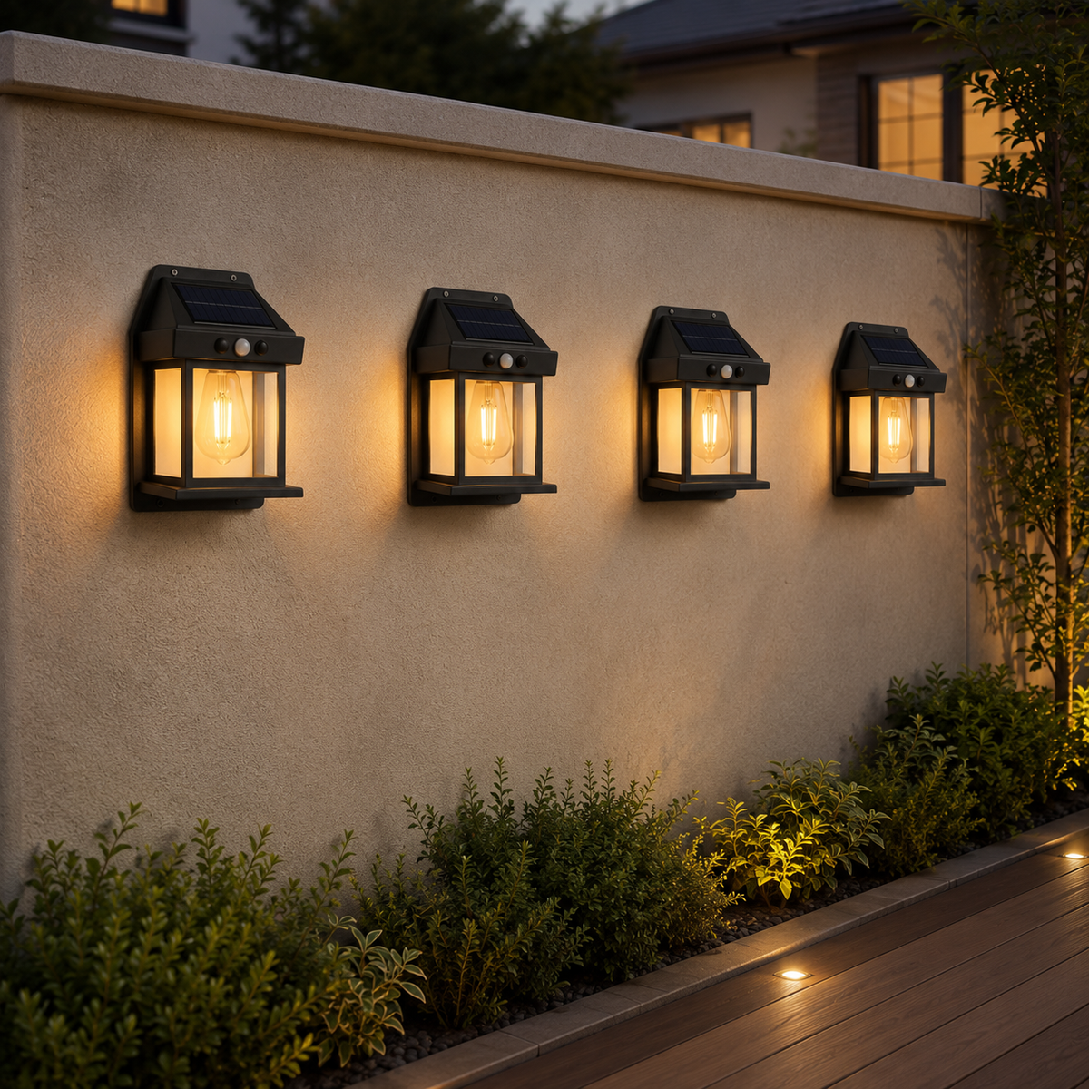 Solar Motion Sensor Wall Lanterns for Porch and Entryway Lighting