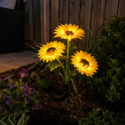 Solar Sunflower Garden Stake Lights for Yard. Path. and Flower Bed Decor