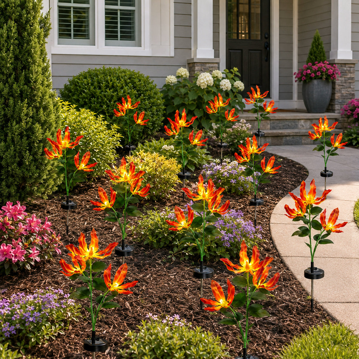 Solar Fire Lily Garden Lights