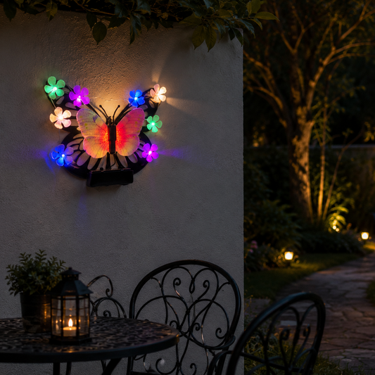 Solar Butterfly Wall Light for Garden Fence. Patio Wall. and Porch Decor