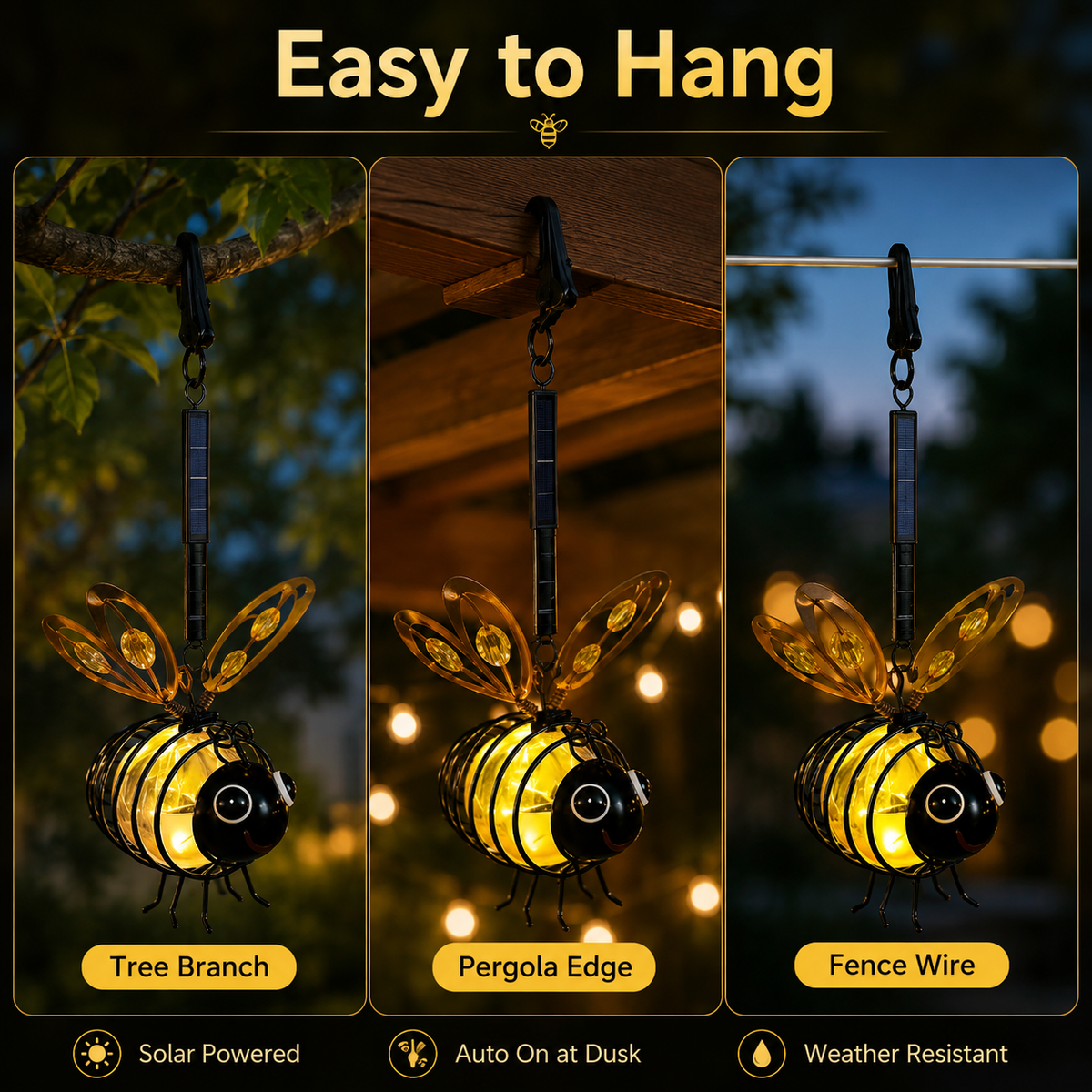 100 LED Bee String Light + Free  Magical Solar Belavi Lights
