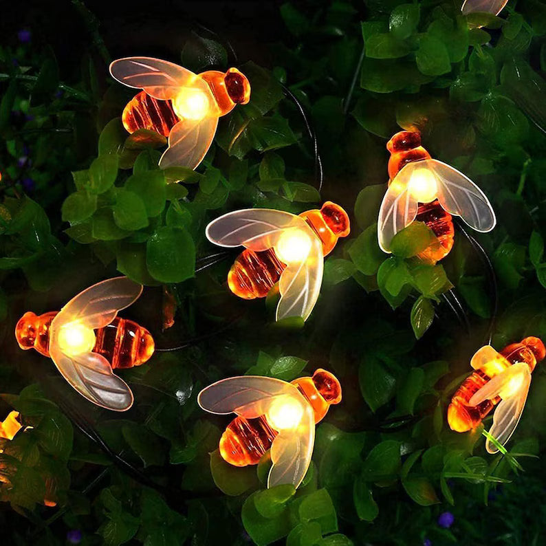 Solar Bee String Lights 12M 100 LEDs for Garden and Patio Decor