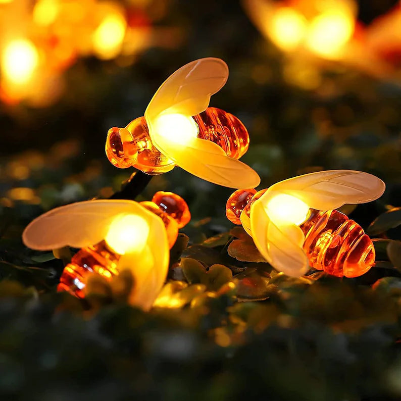 Solar Bee String Lights 12M 100 LEDs for Garden and Patio Decor