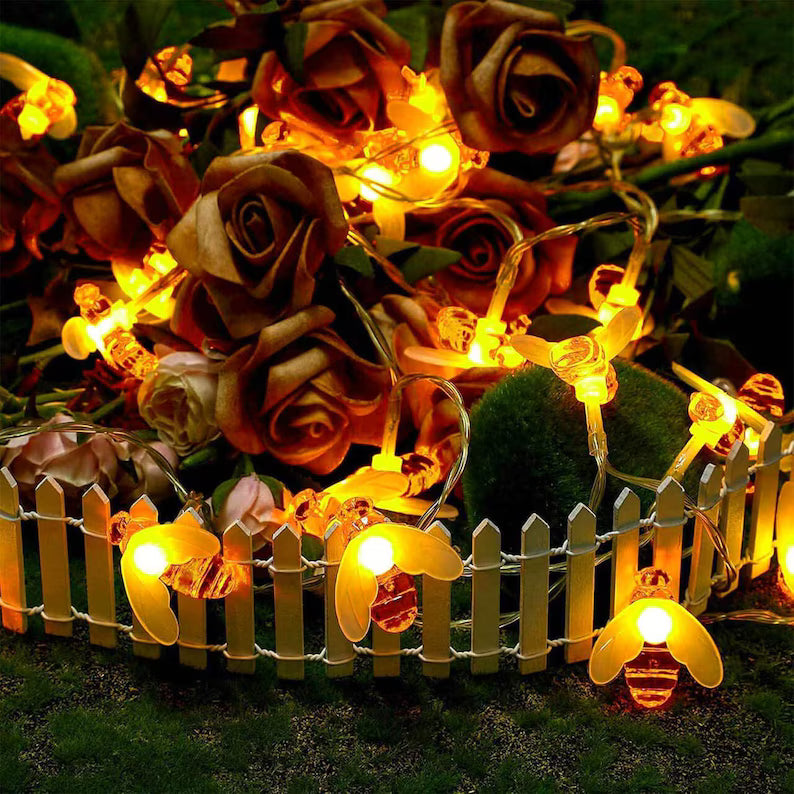 Solar Bee String Lights 12M 100 LEDs for Garden and Patio Decor