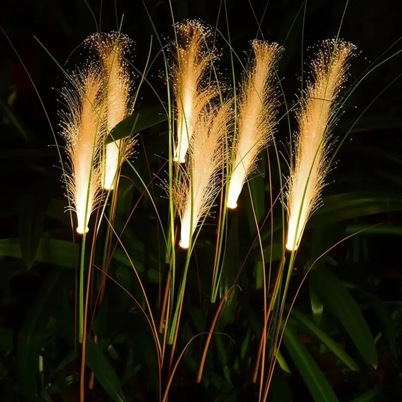 Solar Reed Stake Lights for Garden Paths and Yard Decor