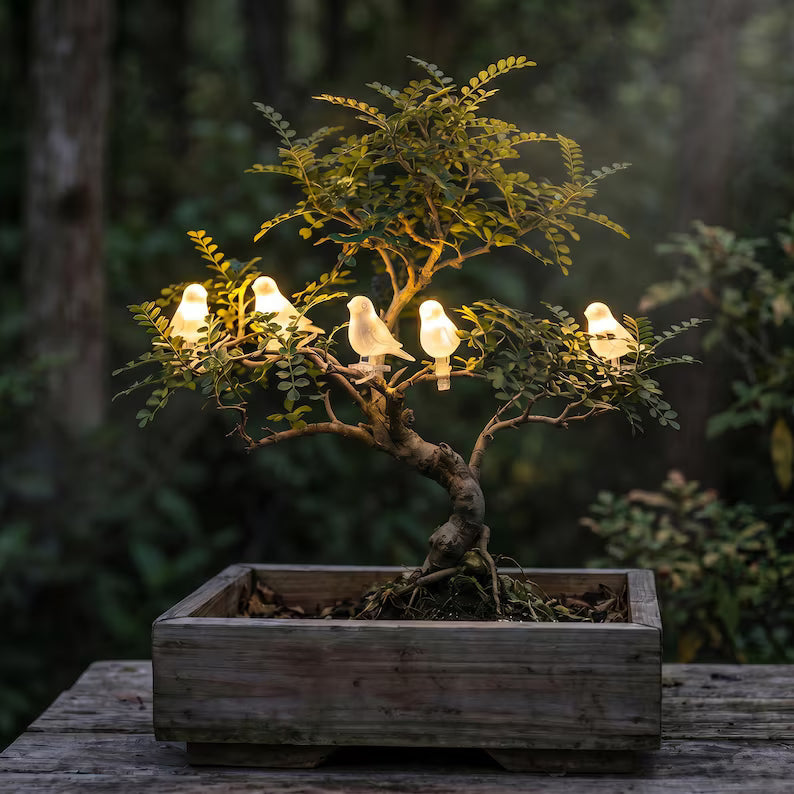 Solar Bird Clip String Lights for Garden Fences and Patio Decor
