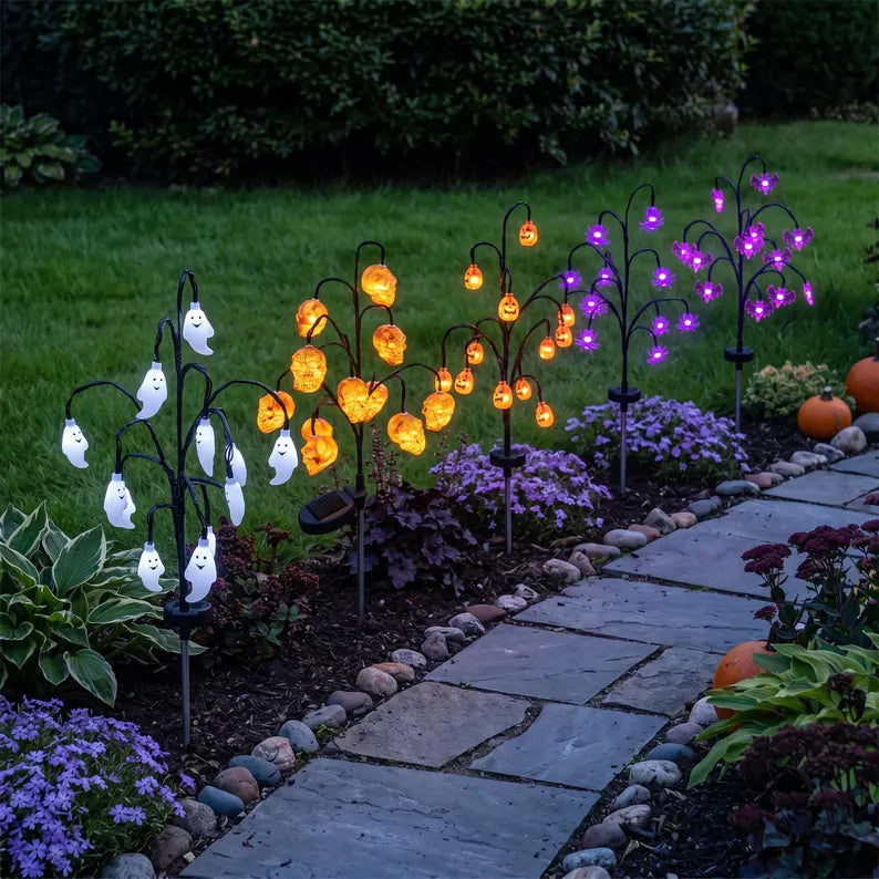 Halloween Solar Branch Stake Lights for Garden Paths and Yard Decor