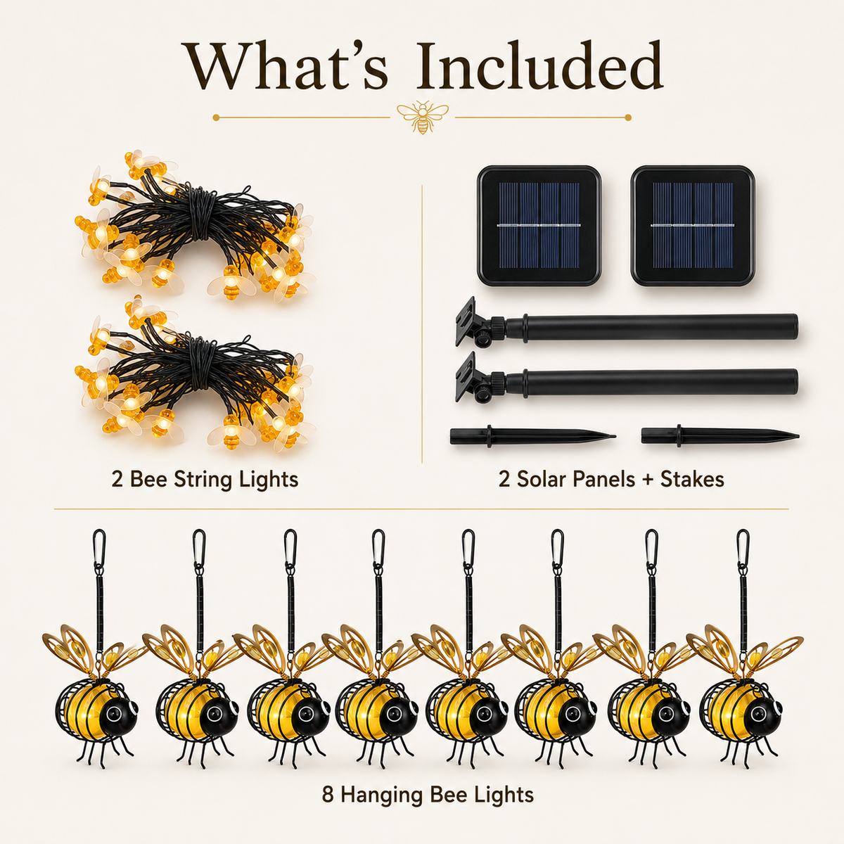 100 LED Bee String Light + Free  Magical Solar Belavi Lights