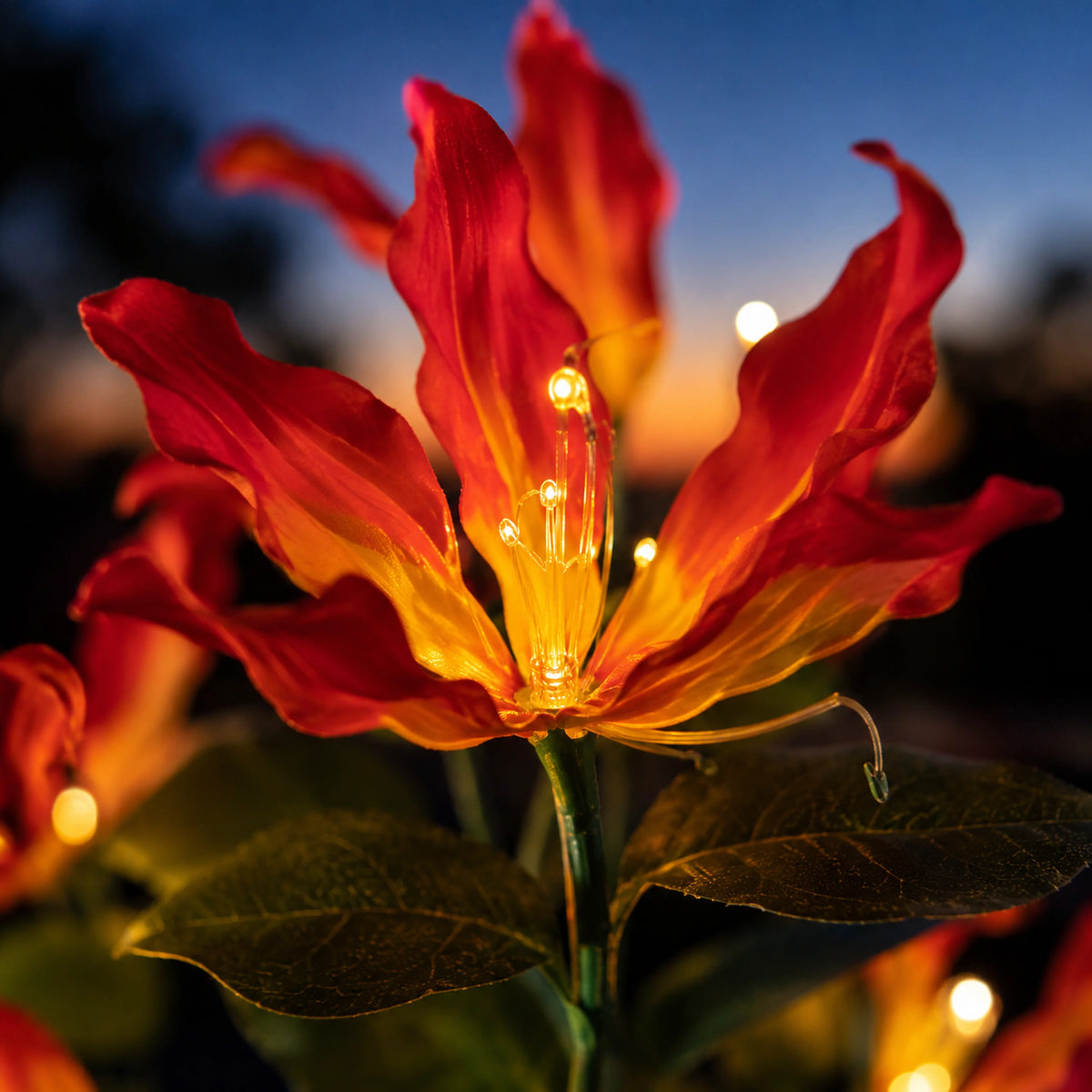 Solar Fire Lily Garden Lights