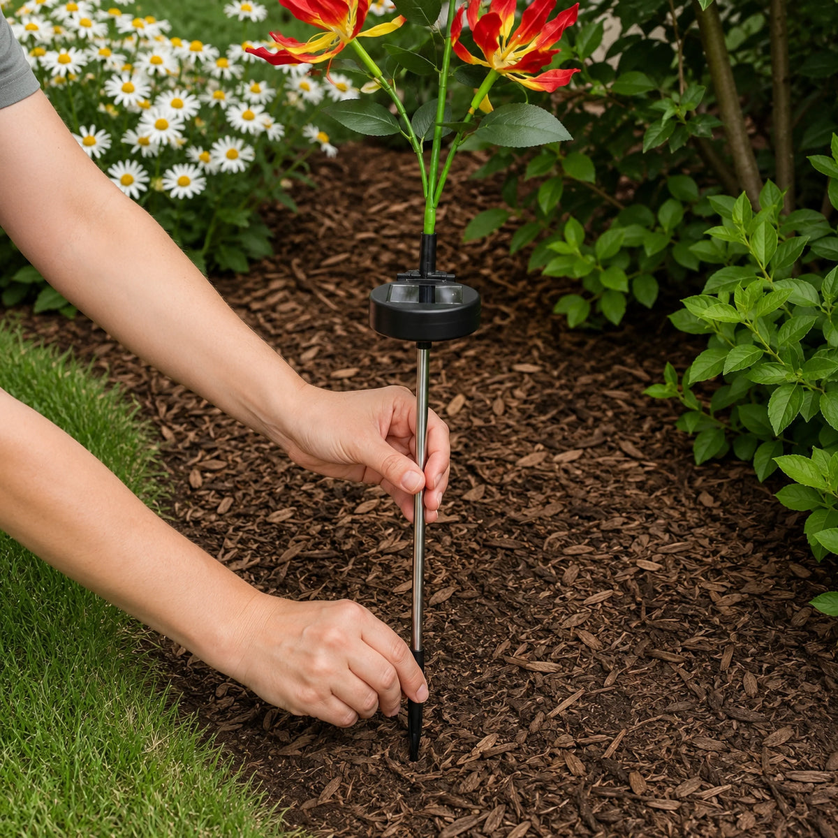 Solar Fire Lily Garden Lights
